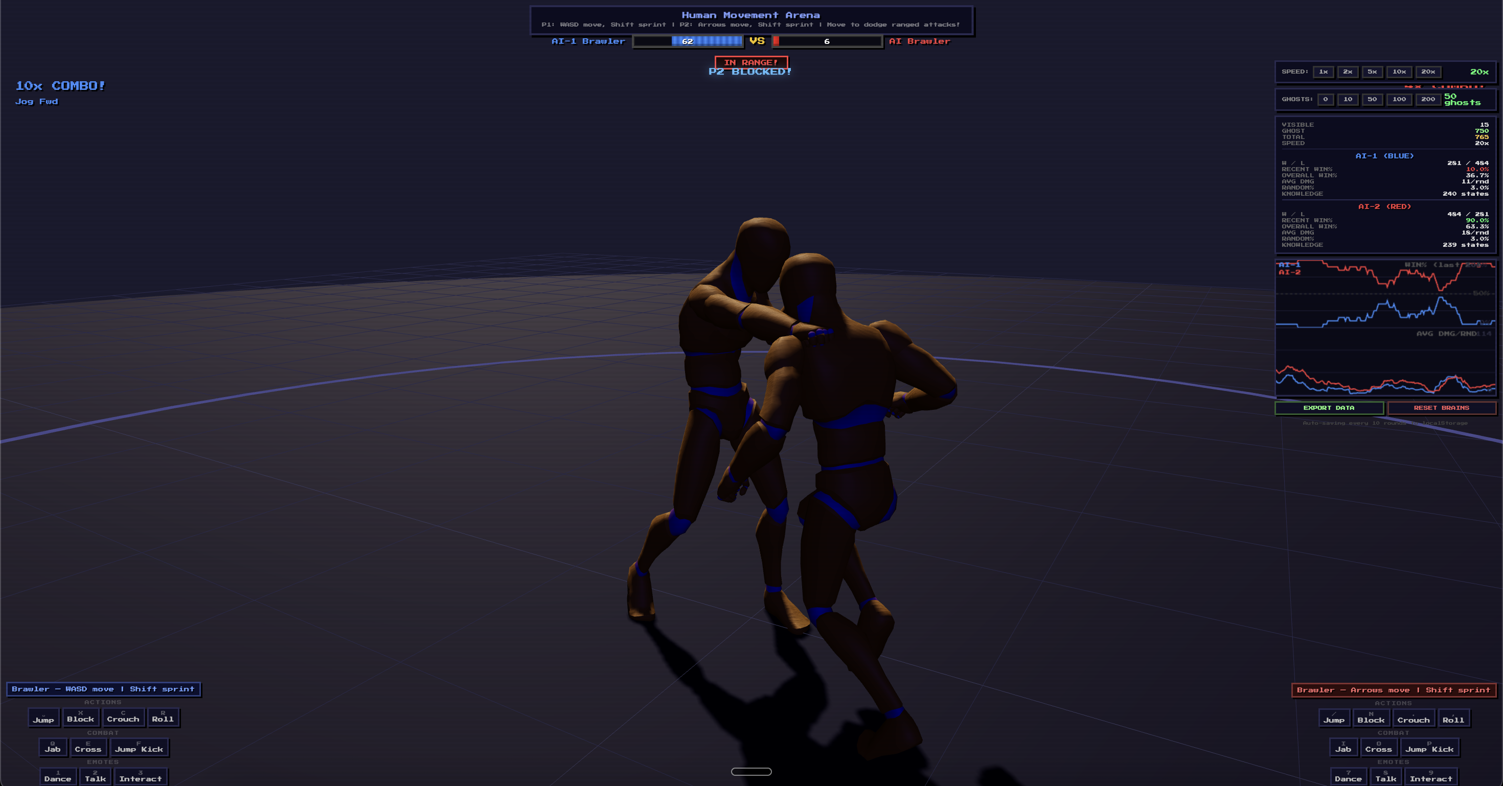 Intense close combat between fighters